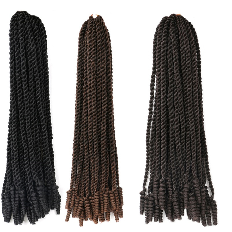 14 18 inch Curly Tips Hand Twisted Kinky Twist Soft Senegal Braids with Coily Ends