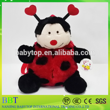 Kids ladybug backpack bag, plush fashion backpack, plush children backpack