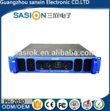 High output professional power amplifier with switching