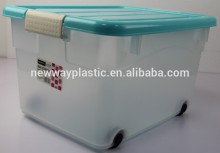Medium size 55L cheap plastic storage box with wheel