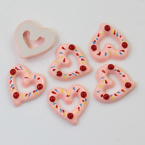 Heart Shaped Resin Beads Pink Major Fairy Girls Hair Accessories DIY Charms For Necklace Jewelry Making Keychain Decor