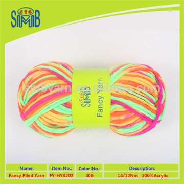 oeko tex certificate scarf yarn factory huicai 2015 best selling 100g skein multi-ply knitting yarn
