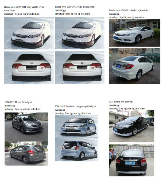 PP Customzied Made4 PCS Lip Car Body Parts