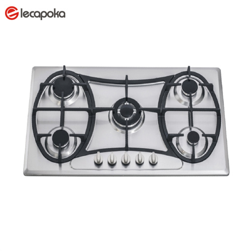 Roestvrij staal 5 Burner Gas Cooker -kookplaat