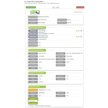 Filtro - EUA Importar dados comerciais