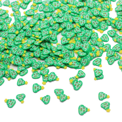 Kawaii vert arbre de noël étoile jaune polymère argile tranches Nail Art décoration enfants Scrapbook faisant noël bricolage ornement