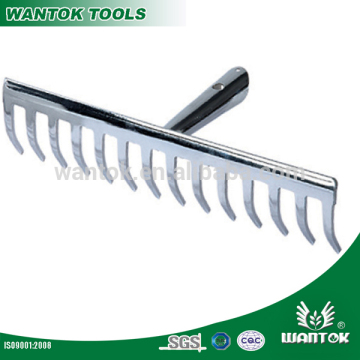 Galvanized steel garden rake head
