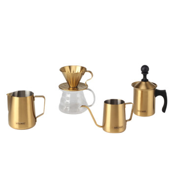 Set di utensili da caffè in oro per caffè espresso