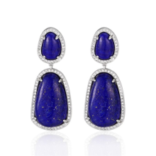 Vintage Royal Style Blue Colored Stone Sapphire Earrings