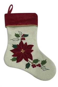 2020 Christmas stocking-decorated red flower