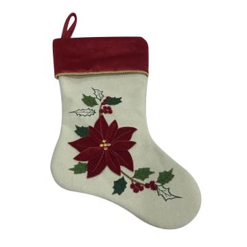 2020 Christmas stocking-decorated red flower