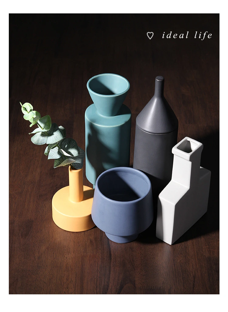 Wholesale Modern Creative Geometrical Ceramic Flower Vase