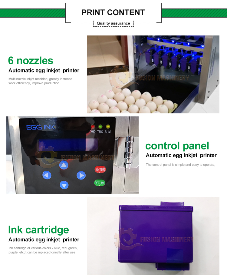 automatic 1-8 lines eggs inkjet code printers/egg date stamping machine