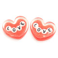 Resin Charms Hot Selling Newest Products Heart LOVE Theme Cute Colorful Resin Beads Flat Back Stickers for Craft DIY