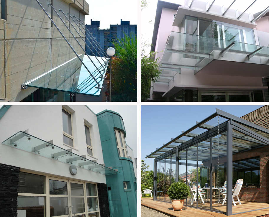 Stainless Steel Tempered/Laminated Glass Canopy