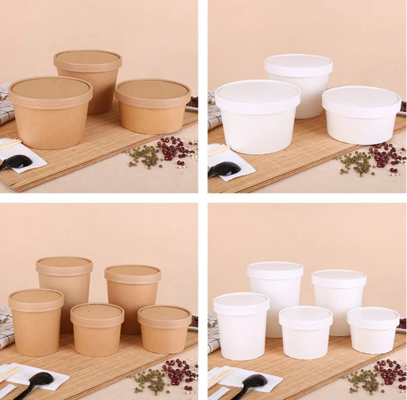 Disposable Hot Food Paper Bowl with Lids