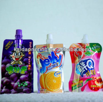 drink pouch with spout and cap, for juice pacaging