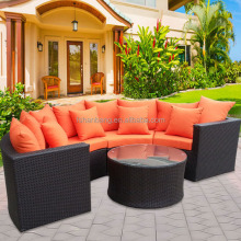 Patio Round Semicircle Wicker Garden Sofa