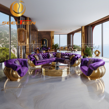 Nordic Modern Lounge Set Furniture Curved Sectional Sofa for Living Room