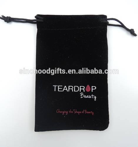 3x4" Drawstring Velvet Pouches with Company Logo