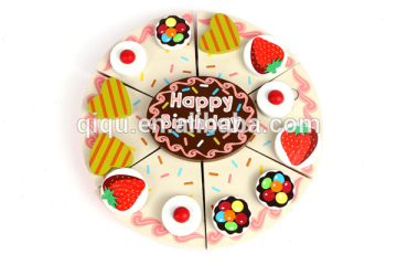 2015 Kids wooden fruit birthday cake cutting toys