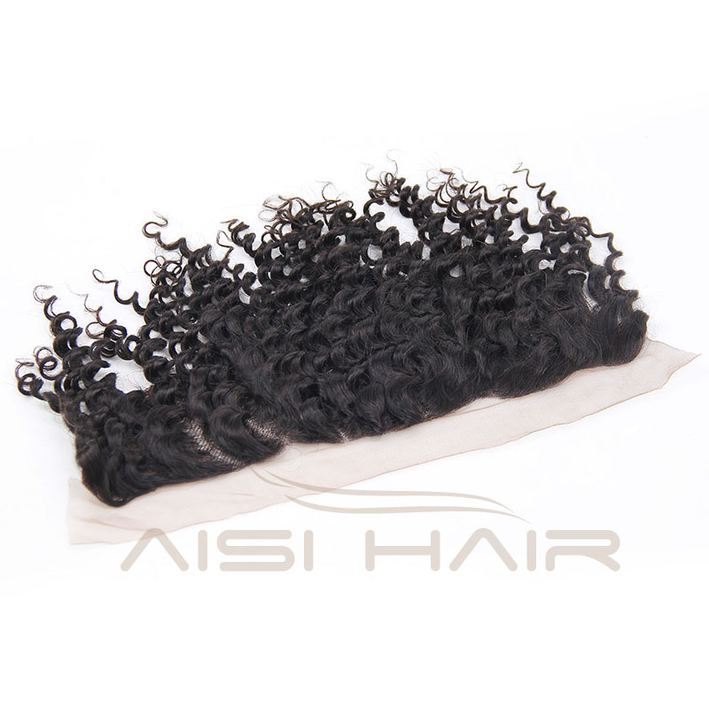 Afro Kinky Curly 13*4 Human Hair Lace Frontal 100% Peruvian  Human Hair