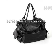 European style real PU leather lady handbag