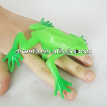 Plastic frog flashing light finger ring toy