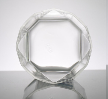 Small transparent glass cups