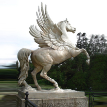 Top quality metal flying horse sculpture silver outdoor