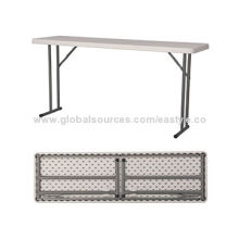 5ft seminar folded table, HDPE tabletop, powder coated steel legs