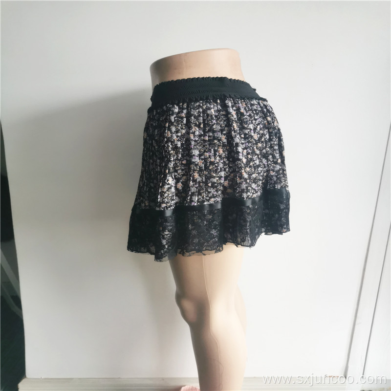 New Arrivel Custom Polyester Floral Printed Womens Skirts