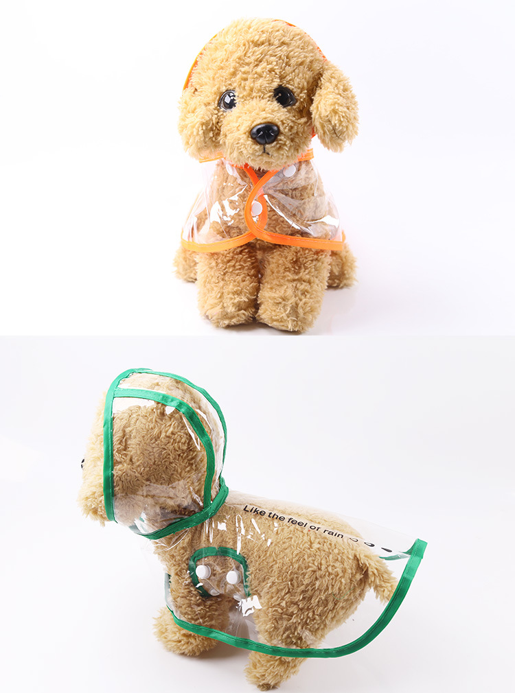 Dog Raincoat Spring and Summer Clothes Teddy Small Dog Pet Poodle Puppy Raincoat Transparent Raincoat Pet Clothes