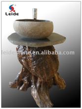 Cobble natural stone pedestal sink
