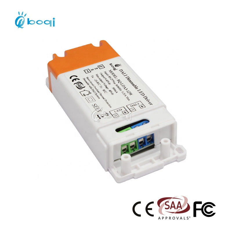 boqi CE CB SAA DALI dimmable led driver 6w 7w 9w 10w 12w 300ma