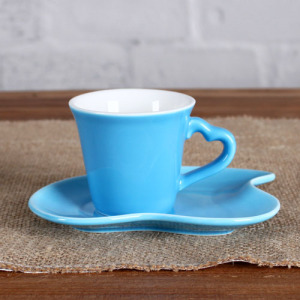 3OZ Blue Sweet love cup and saucer