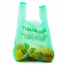 Bolsas biodegradables reutilizables de plastico para camisetas personalizadas