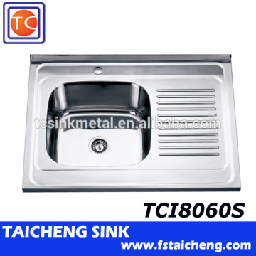 Corner Sink TCI8060S Stainless Steel Kitchen Sink With Drain Board