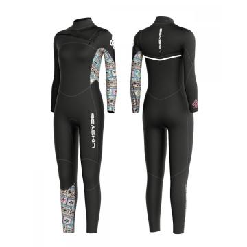 Seaskin Womens 4/3mm Streç vapur yüksek elastik tam wetsuit