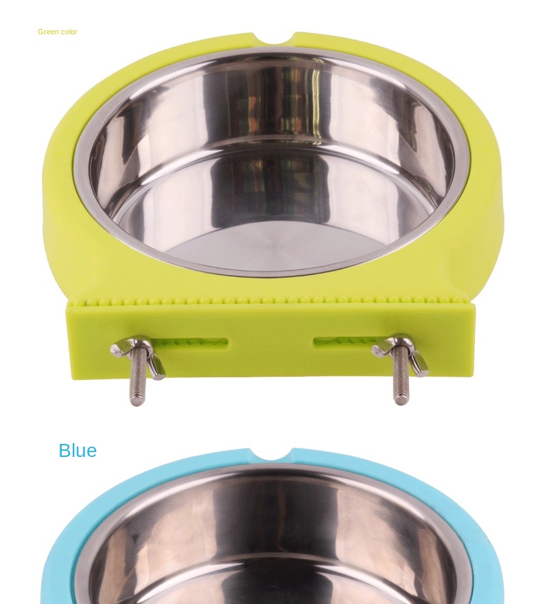 Hot Sale Plastic Material Pet Feeder Pet Bowl Water Food Dog Stainless Steel Hanging Cage Pet Bowl Feeder