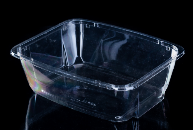 clear disposable plastic salad bowl