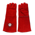 Красные длинные защитные перчатки для ручной сварки с кевларовым швом