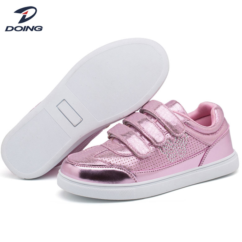 shiny pu girl casual skateboard sneaker running funny kid shoes