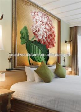 flowers picture made of glass,glass flower mural