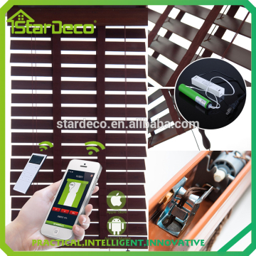 ZZM-0027 wholesale wooden electric blinds / Natural colored wood blinds for office