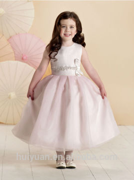 cute satin beaded halter baby gown wedding dress Pretty girl clothing