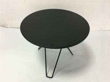 Black round table