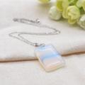 Opal Square Gemstone Chakra Healing Pendant