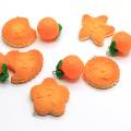 100 stks / partij 19 * 23 MM Zoete Fruit Oranje Charms Hars Oranje Hangers Ornamenten Voor Sleutelhanger Oorbel Ketting Sieraden Maken DIY