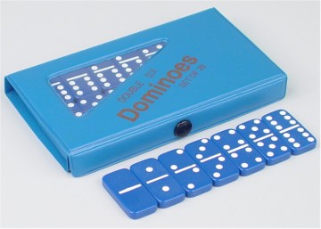 Mini Double 6 Blue Domino Set